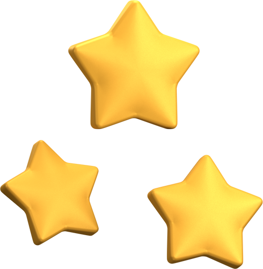 3D Yellow Stars